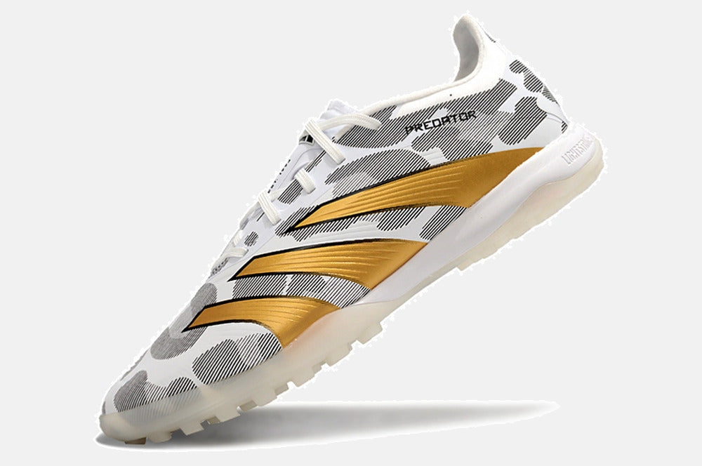 Chuteira Society Adidas Predator Elite 24 TF  - Cinza, Branca e Dourada - detalhe