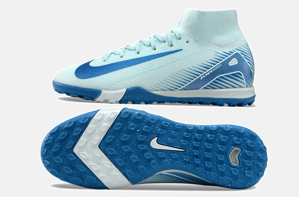Chuteira Society Nike Air Zoom Mercurial Superfly 10 Elite TF - Azul - imagem 5