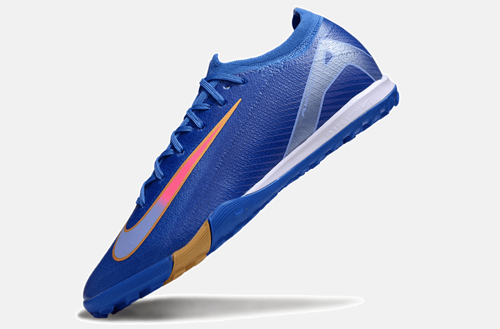 Chuteira Society Nike Air Zoom Mercurial Vapor 16 Elite TF - Azul e Amarela - MAGNUM SPORT*