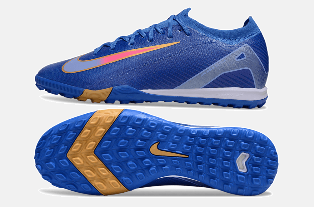Chuteira Society Nike Air Zoom Mercurial Vapor 16 Elite TF - Azul e Amarela - MAGNUM SPORT*
