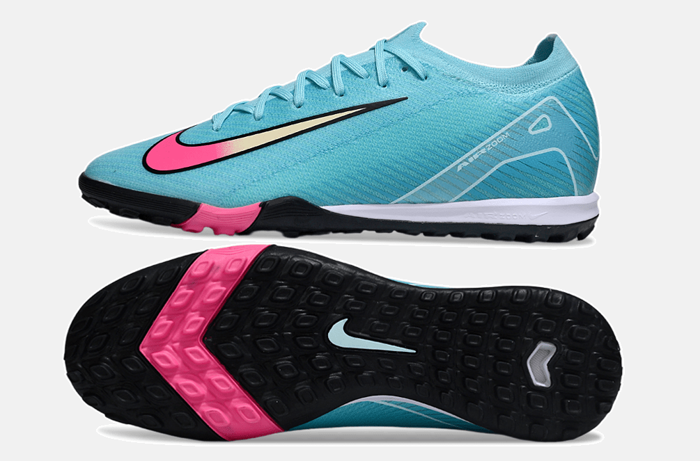 Chuteira Society Nike Air Zoom Mercurial Vapor 16 Elite TF - Azul, Preta e Rosa - MAGNUM SPORT*