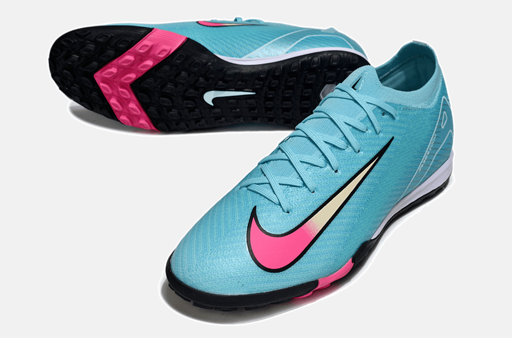Chuteira Society Nike Air Zoom Mercurial Vapor 16 Elite TF - Azul, Preta e Rosa - MAGNUM SPORT*