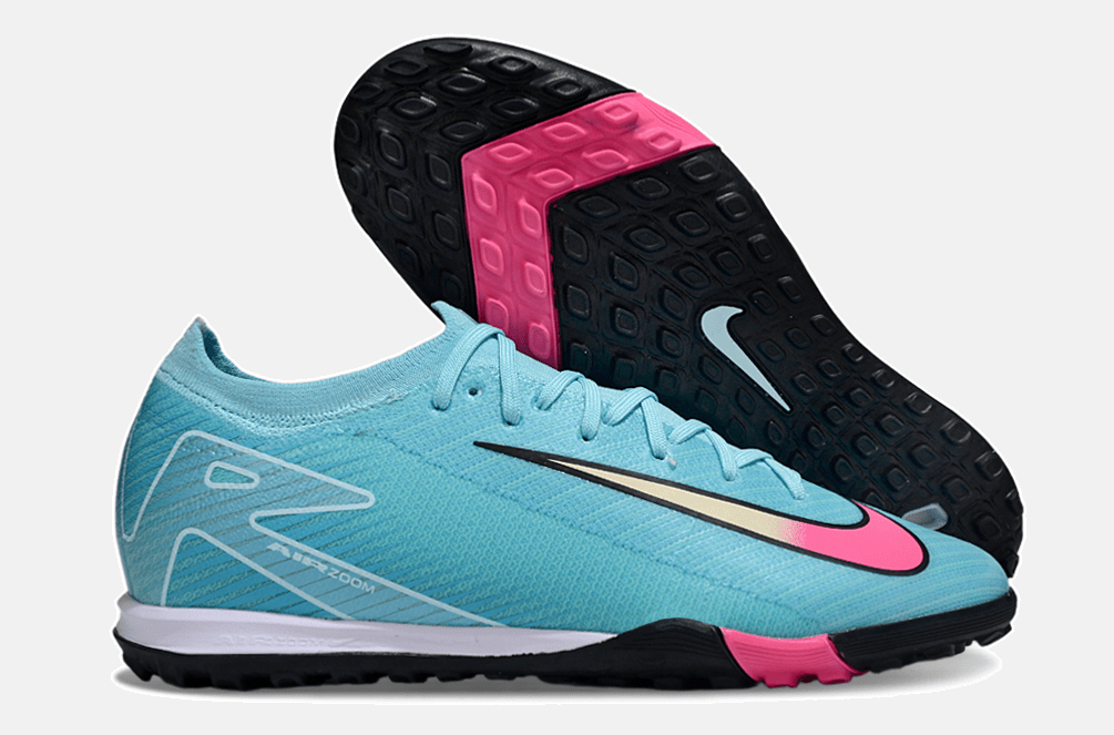 Chuteira Society Nike Air Zoom Mercurial Vapor 16 Elite TF - Azul, Preta e Rosa - MAGNUM SPORT*
