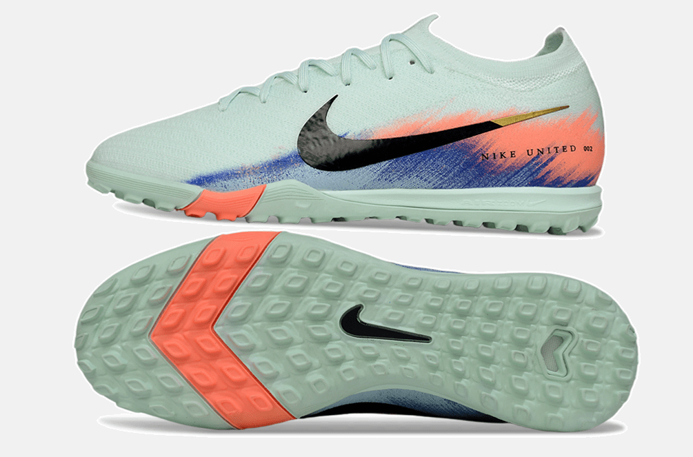 Chuteira Society Nike Air Zoom Mercurial Vapor 16 Elite TF - Branca, Azul e Laranja - MAGNUM SPORT*