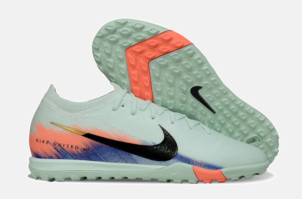 Chuteira Society Nike Air Zoom Mercurial Vapor 16 Elite TF - Branca, Azul e Laranja - MAGNUM SPORT*
