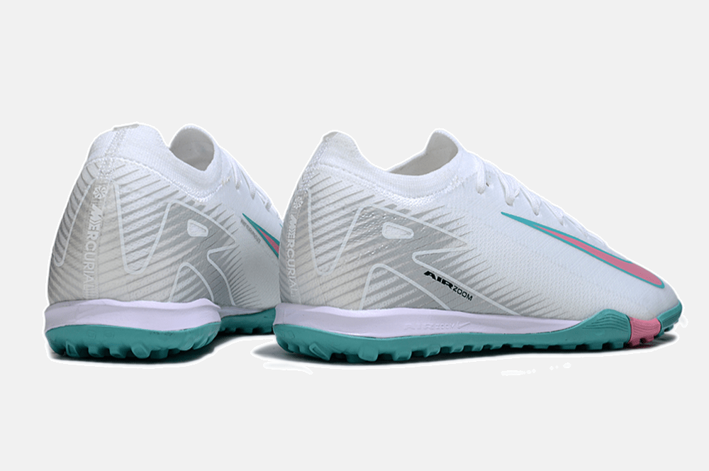 Chuteira Society Nike Air Zoom Mercurial Vapor 16 Elite TF - Branca, Azul e Rosa - MAGNUM SPORT*