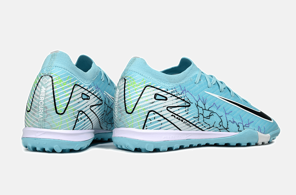 Chuteira Society Nike Air Zoom Mercurial Vapor 16 Elite TF - Branca e Azul - MAGNUM SPORT*
