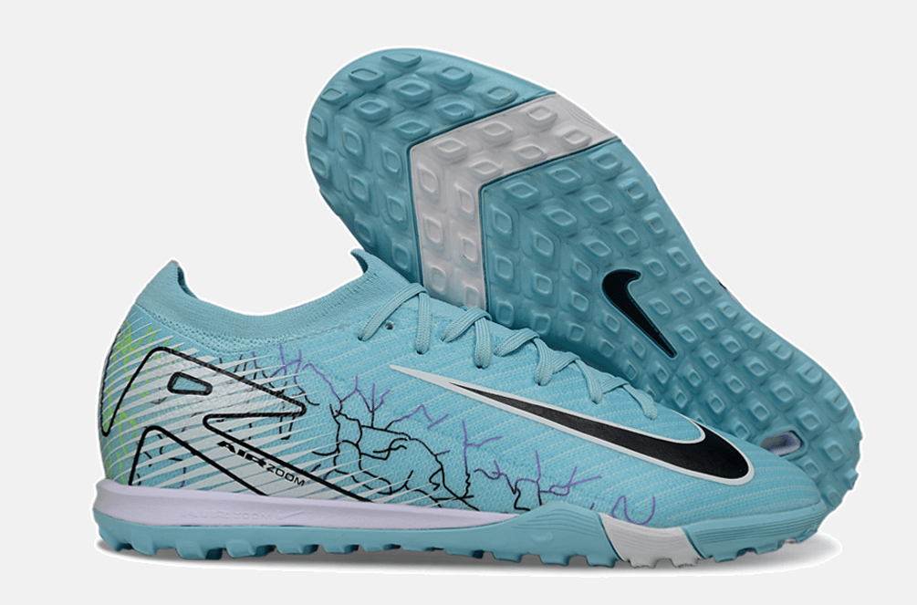 Chuteira Society Nike Air Zoom Mercurial Vapor 16 Elite TF - Branca e Azul - MAGNUM SPORT*
