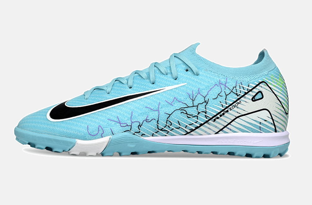 Chuteira Society Nike Air Zoom Mercurial Vapor 16 Elite TF - Branca e Azul - MAGNUM SPORT*