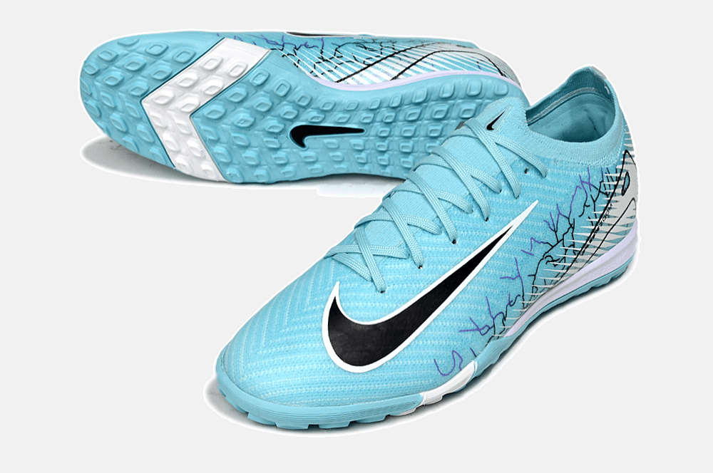 Chuteira Society Nike Air Zoom Mercurial Vapor 16 Elite TF - Branca e Azul - MAGNUM SPORT*
