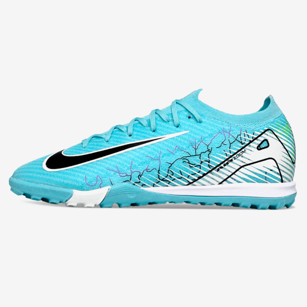 Chuteira Society Nike Air Zoom Mercurial Vapor 16 Elite TF - Branca e Azul - MAGNUM SPORT*