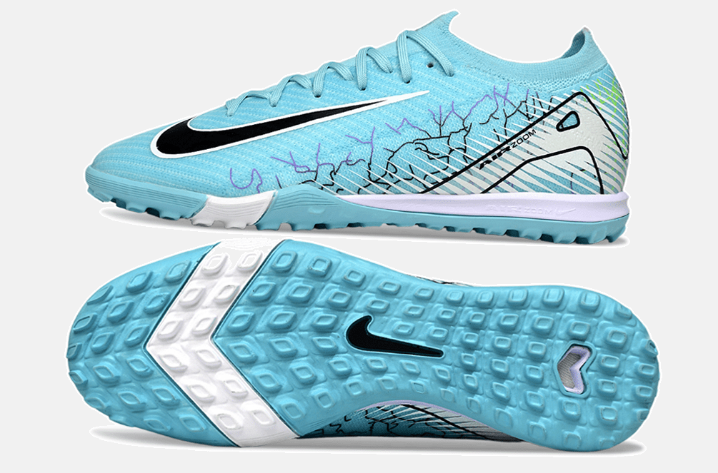 Chuteira Society Nike Air Zoom Mercurial Vapor 16 Elite TF - Branca e Azul - MAGNUM SPORT*