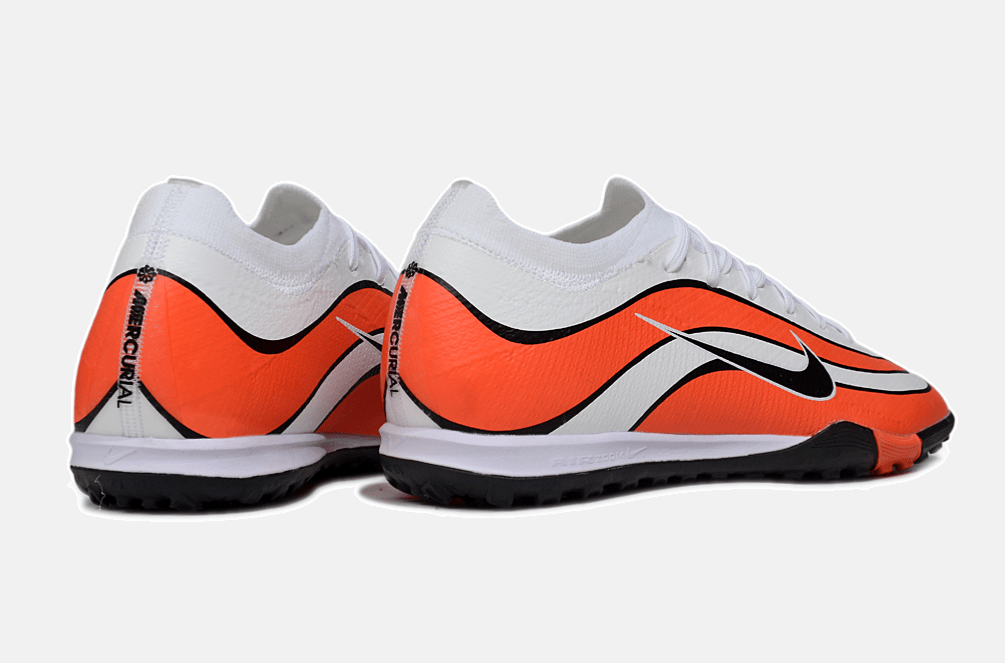 Chuteira Society Nike Air Zoom Mercurial Vapor 16 Elite TF - Branca e Laranja - MAGNUM SPORT*