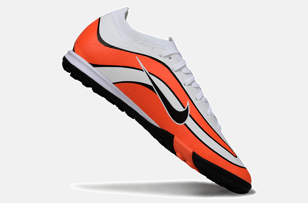 Chuteira Society Nike Air Zoom Mercurial Vapor 16 Elite TF - Branca e Laranja - MAGNUM SPORT*