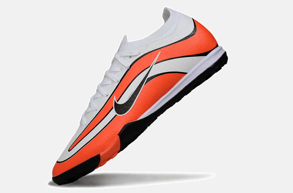 Chuteira Society Nike Air Zoom Mercurial Vapor 16 Elite TF - Branca e Laranja - MAGNUM SPORT*