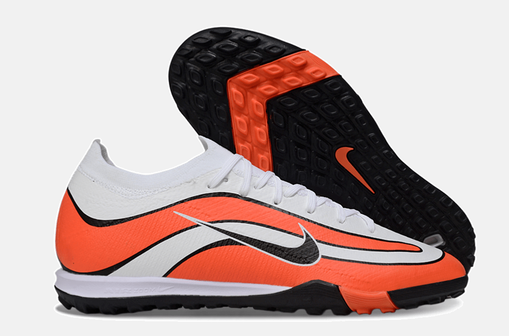 Chuteira Society Nike Air Zoom Mercurial Vapor 16 Elite TF - Branca e Laranja - MAGNUM SPORT*