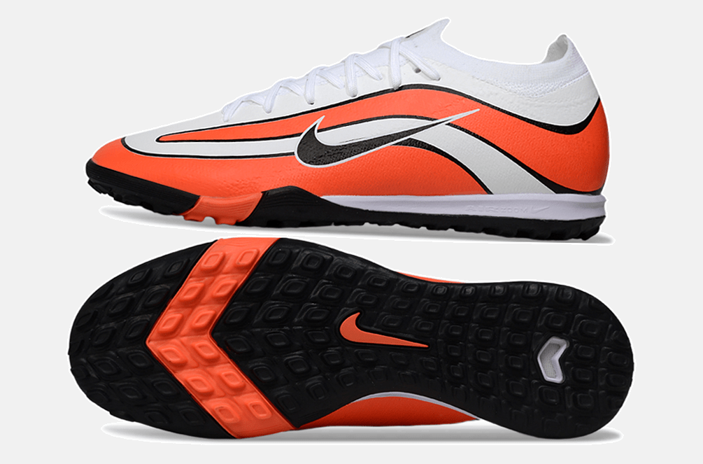 Chuteira Society Nike Air Zoom Mercurial Vapor 16 Elite TF - Branca e Laranja - MAGNUM SPORT*