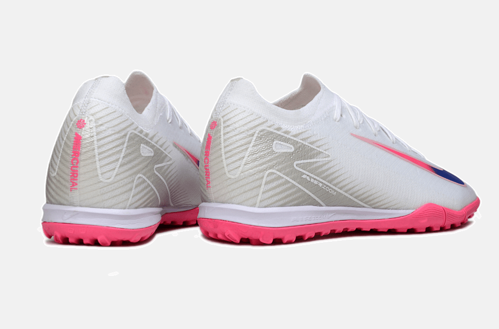 Chuteira Society Nike Air Zoom Mercurial Vapor 16 Elite TF - Branca, Rosa e Azul - MAGNUM SPORT*