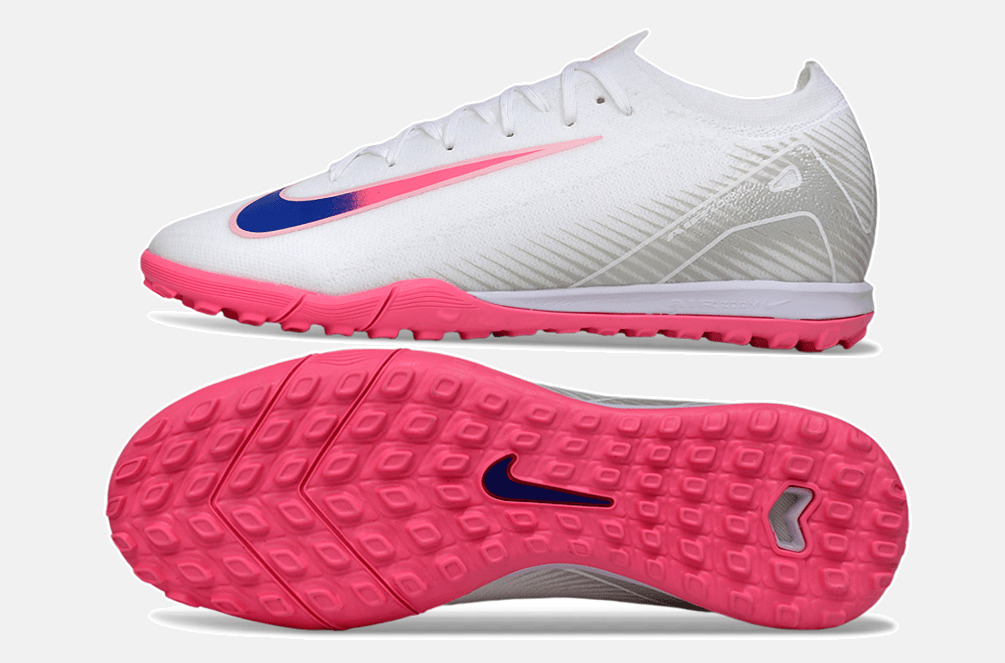 Chuteira Society Nike Air Zoom Mercurial Vapor 16 Elite TF - Branca, Rosa e Azul - MAGNUM SPORT*