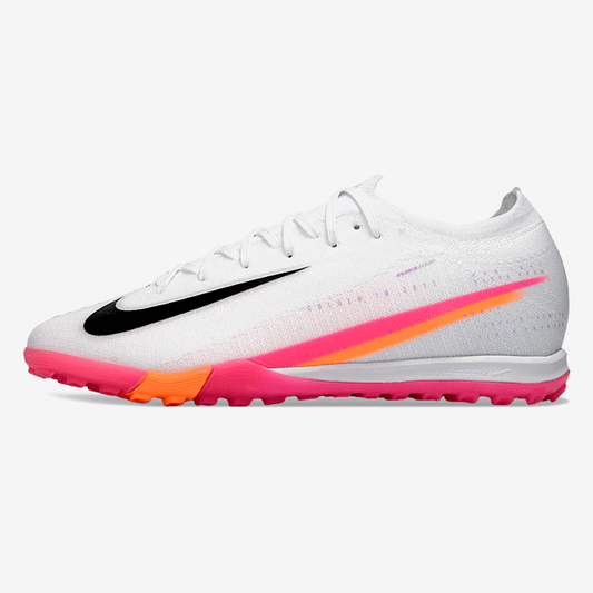 Chuteira Society Nike Air Zoom Mercurial Vapor 16 Elite TF - Branca, Rosa e Laranja - MAGNUM SPORT*