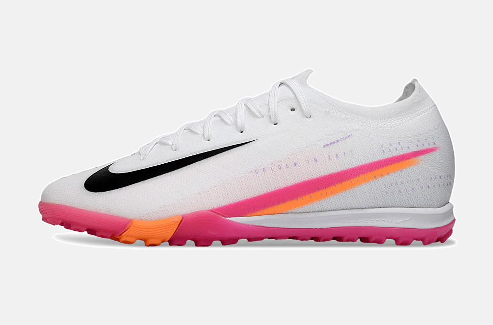 Chuteira Society Nike Air Zoom Mercurial Vapor 16 Elite TF - Branca, Rosa e Laranja - MAGNUM SPORT*