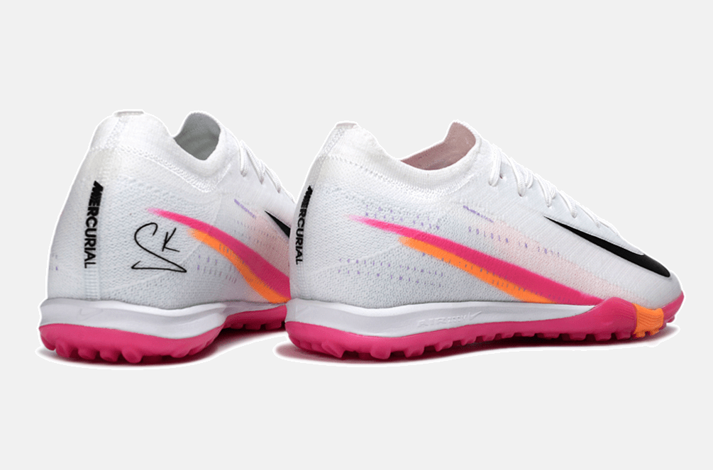 Chuteira Society Nike Air Zoom Mercurial Vapor 16 Elite TF - Branca, Rosa e Laranja - MAGNUM SPORT*