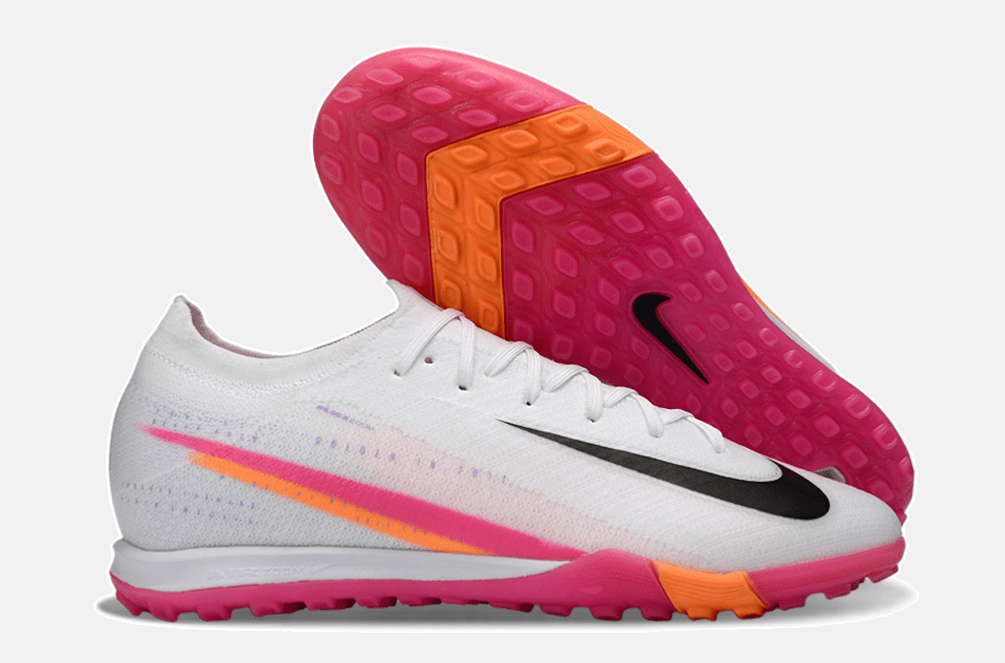 Chuteira Society Nike Air Zoom Mercurial Vapor 16 Elite TF - Branca, Rosa e Laranja - MAGNUM SPORT*