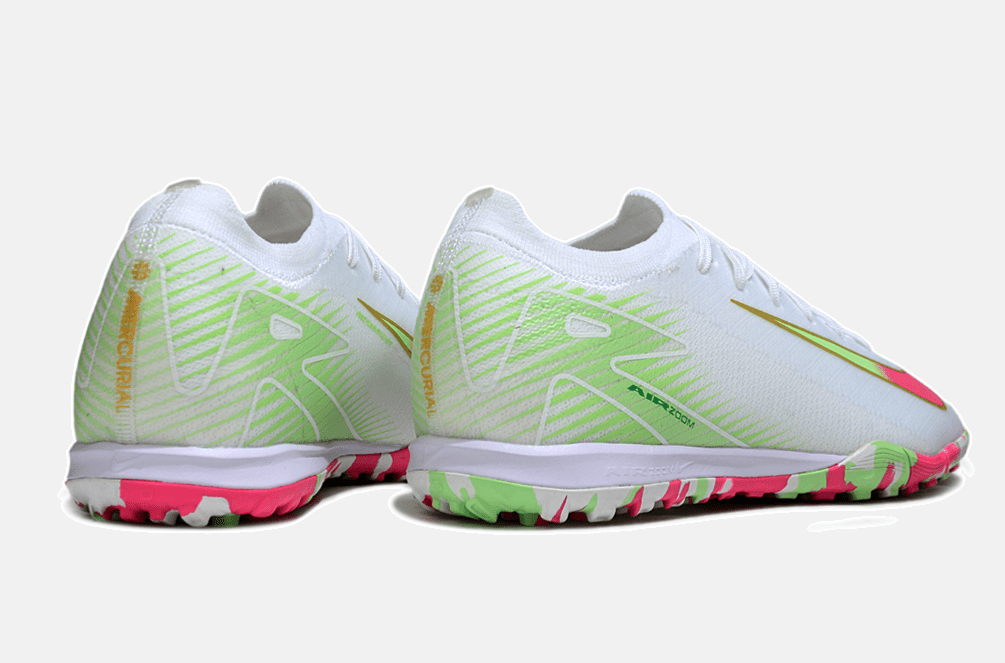 Chuteira Society Nike Air Zoom Mercurial Vapor 16 Elite TF - Branca, Verde e Rosa - MAGNUM SPORT*