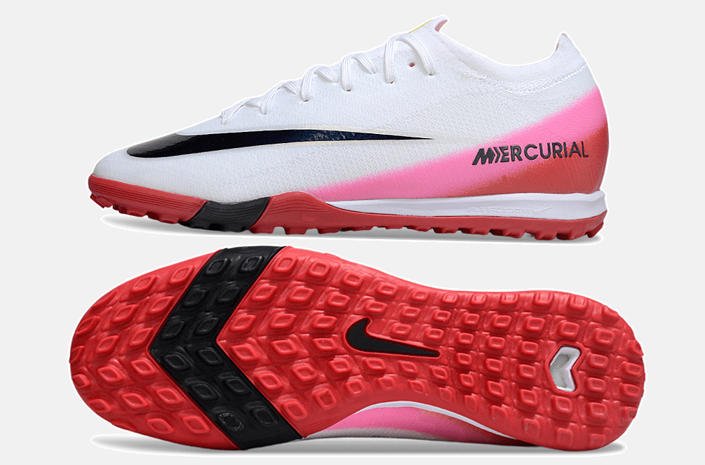 Chuteira Society Nike Air Zoom Mercurial Vapor 16 Elite TF - Branca, Vermelha e Rosa - Fear Nothing Pack - MAGNUM SPORT*
