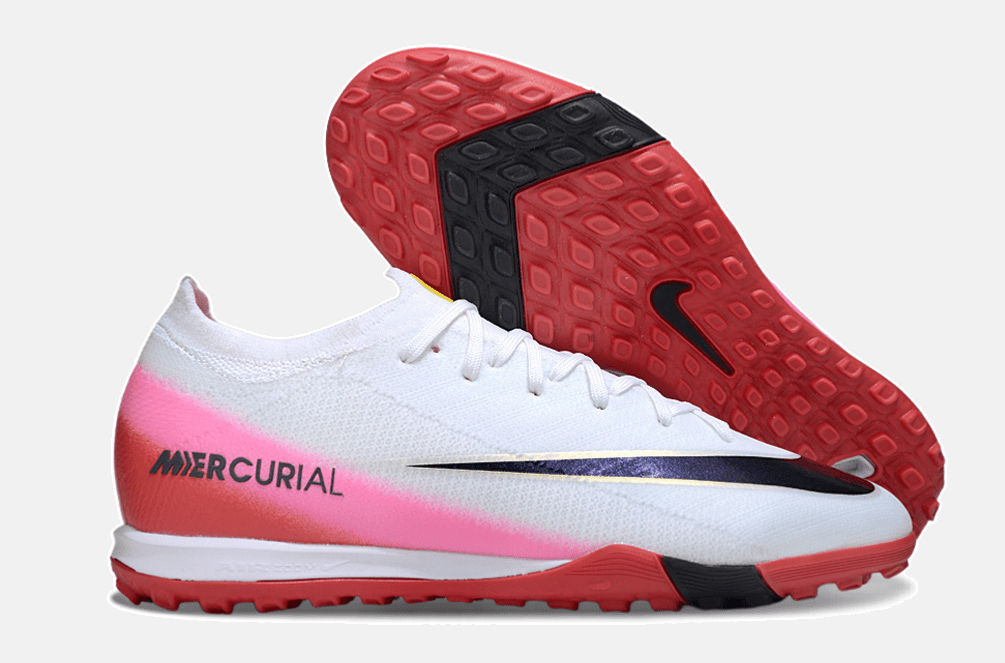 Chuteira Society Nike Air Zoom Mercurial Vapor 16 Elite TF - Branca, Vermelha e Rosa - Fear Nothing Pack - MAGNUM SPORT*