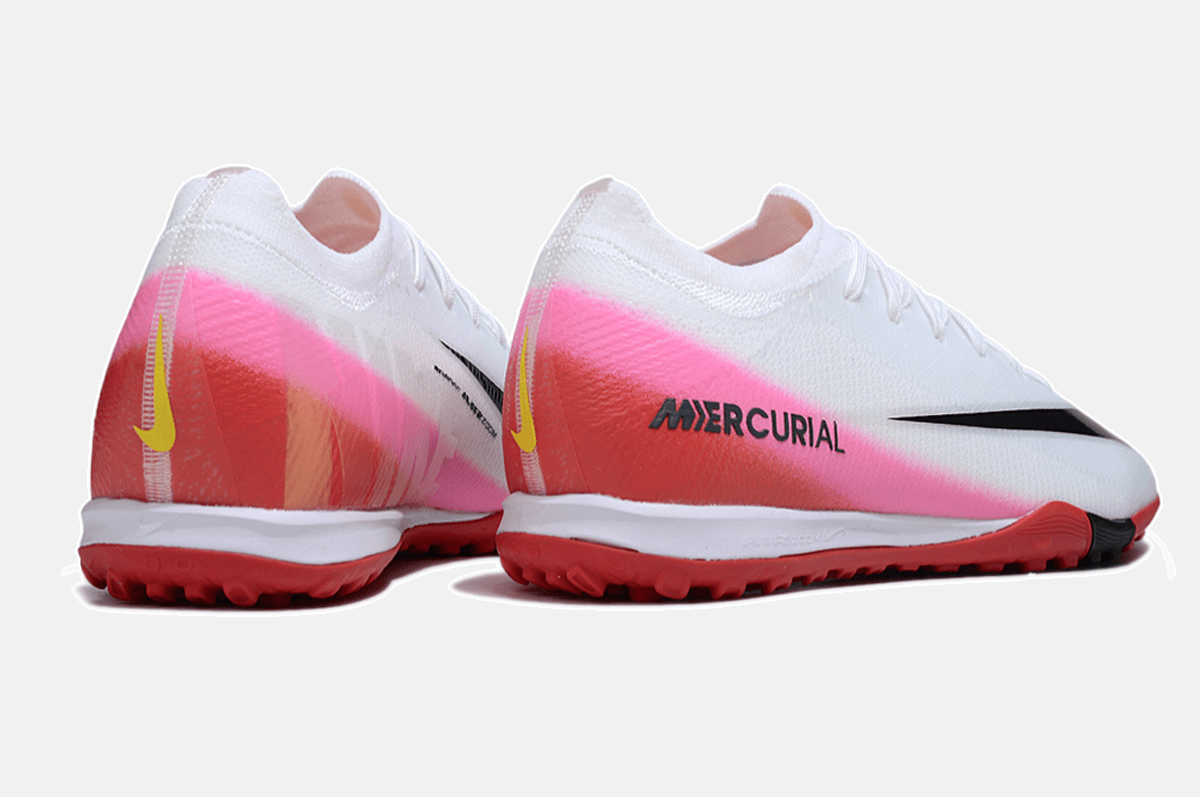 Chuteira Society Nike Air Zoom Mercurial Vapor 16 Elite TF - Branca, Vermelha e Rosa - Fear Nothing Pack - MAGNUM SPORT*