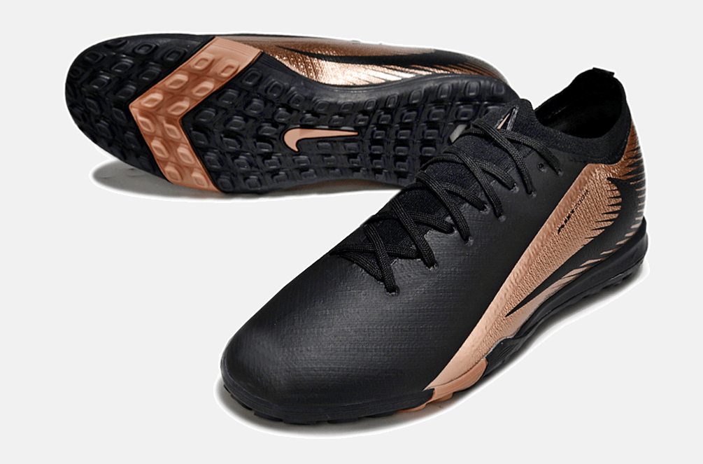 Chuteira Society Nike Air Zoom Mercurial Vapor 16 Elite TF - Preta e Bronze - MAGNUM SPORT*