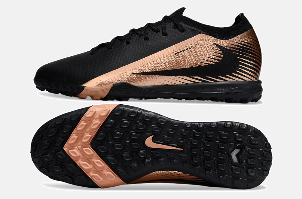 Chuteira Society Nike Air Zoom Mercurial Vapor 16 Elite TF - Preta e Bronze - MAGNUM SPORT*