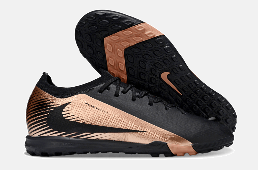 Chuteira Society Nike Air Zoom Mercurial Vapor 16 Elite TF - Preta e Bronze - MAGNUM SPORT*