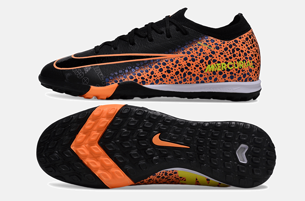 Chuteira Society Nike Air Zoom Mercurial Vapor 16 Elite TF - Preta e Laranja - MAGNUM SPORT*