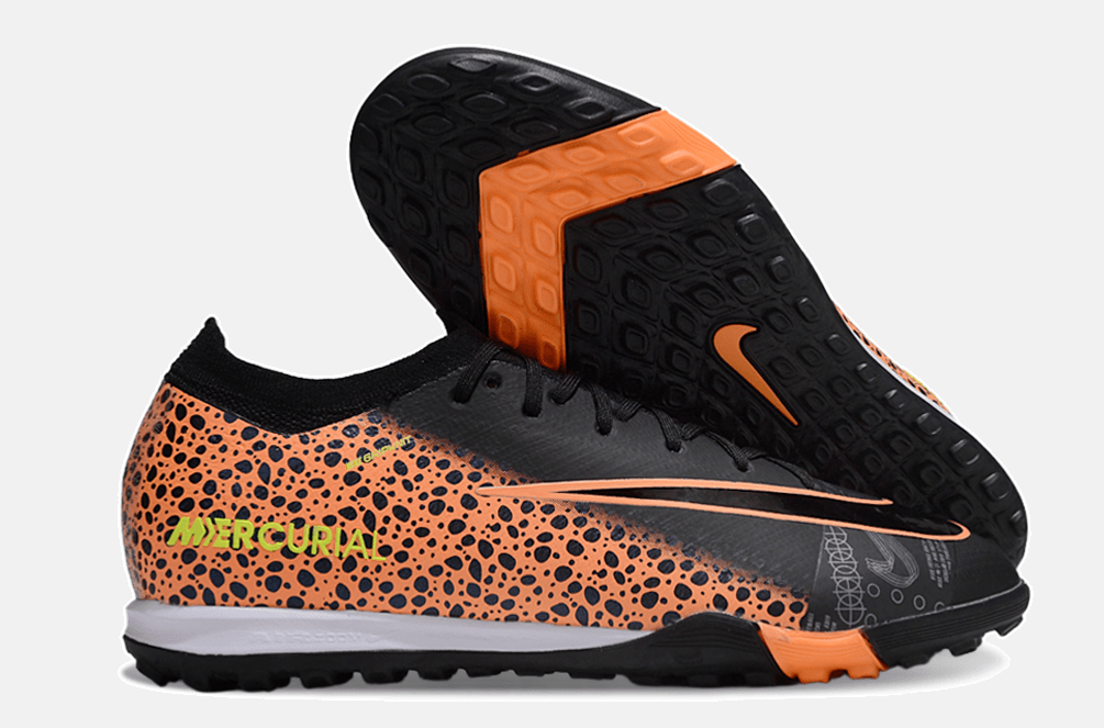 Chuteira Society Nike Air Zoom Mercurial Vapor 16 Elite TF - Preta e Laranja - MAGNUM SPORT*