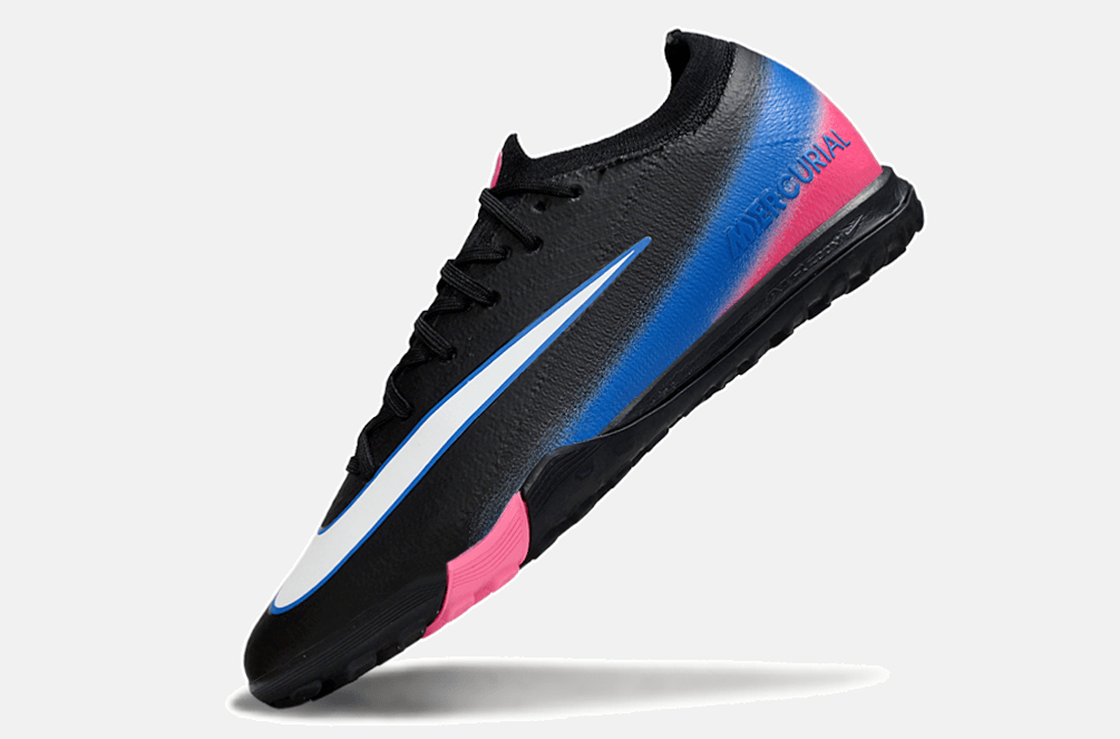 Chuteira Society Nike Air Zoom Mercurial Vapor 16 Elite TF - Preta, Rosa e Azul - MAGNUM SPORT*