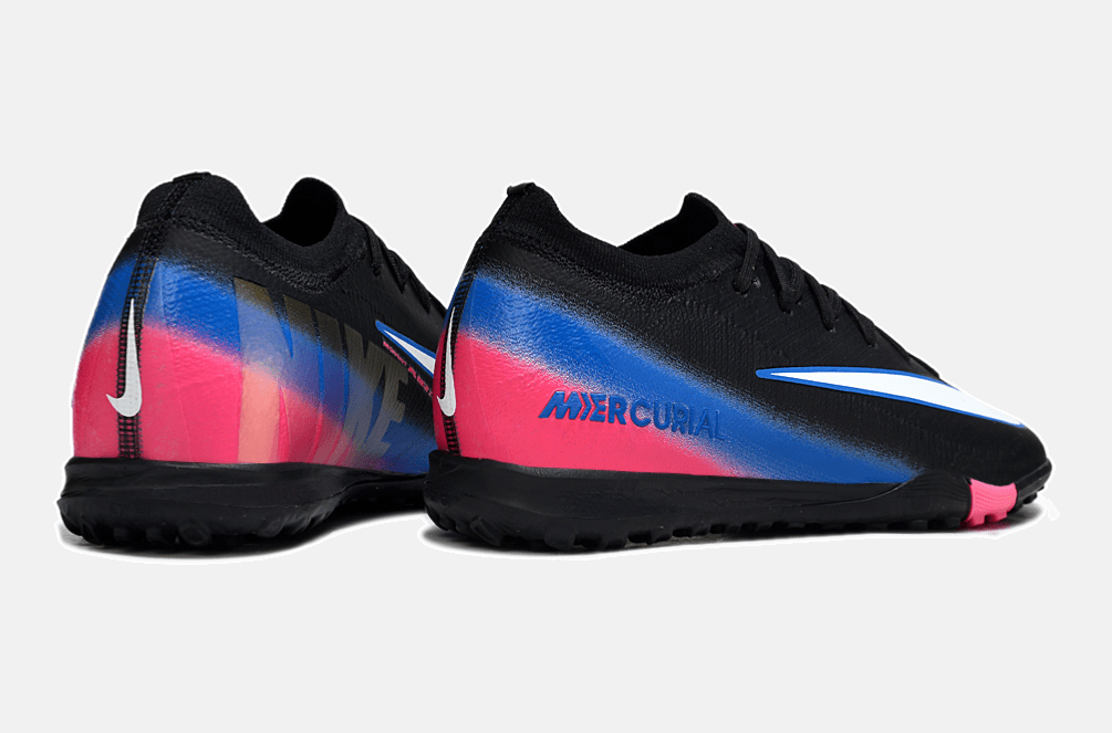 Chuteira Society Nike Air Zoom Mercurial Vapor 16 Elite TF - Preta, Rosa e Azul - MAGNUM SPORT*