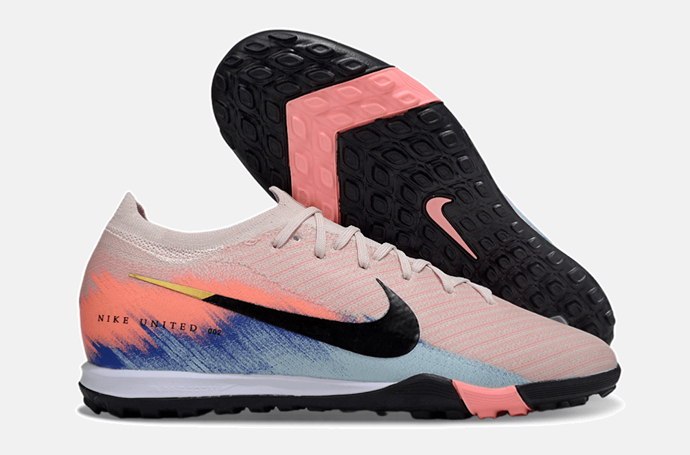 Chuteira Society Nike Air Zoom Mercurial Vapor 16 Elite TF - Rosa, Azul e Preta - United 02 Pack - MAGNUM SPORT*