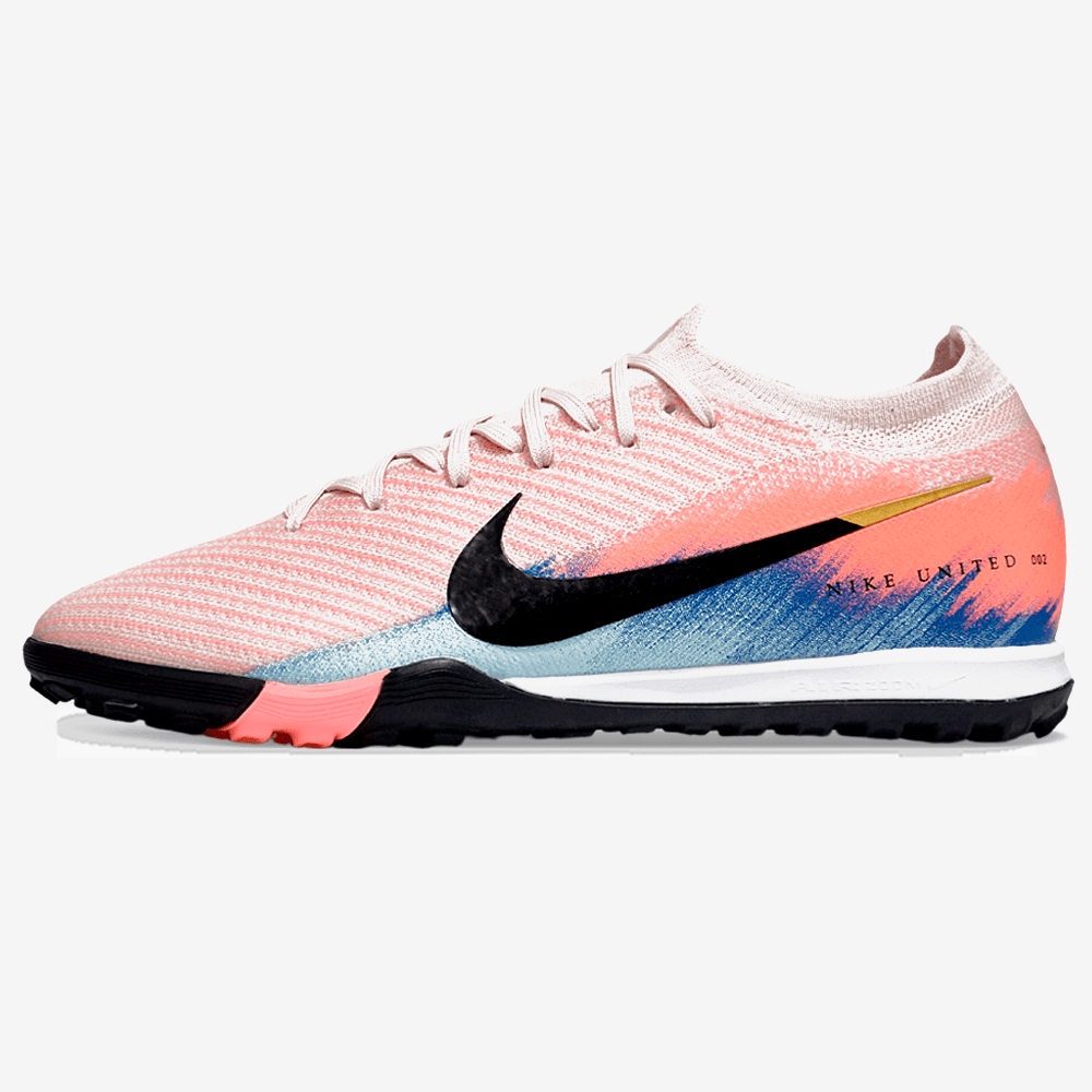 Chuteira Society Nike Air Zoom Mercurial Vapor 16 Elite TF - Rosa, Azul e Preta - United 02 Pack - MAGNUM SPORT*