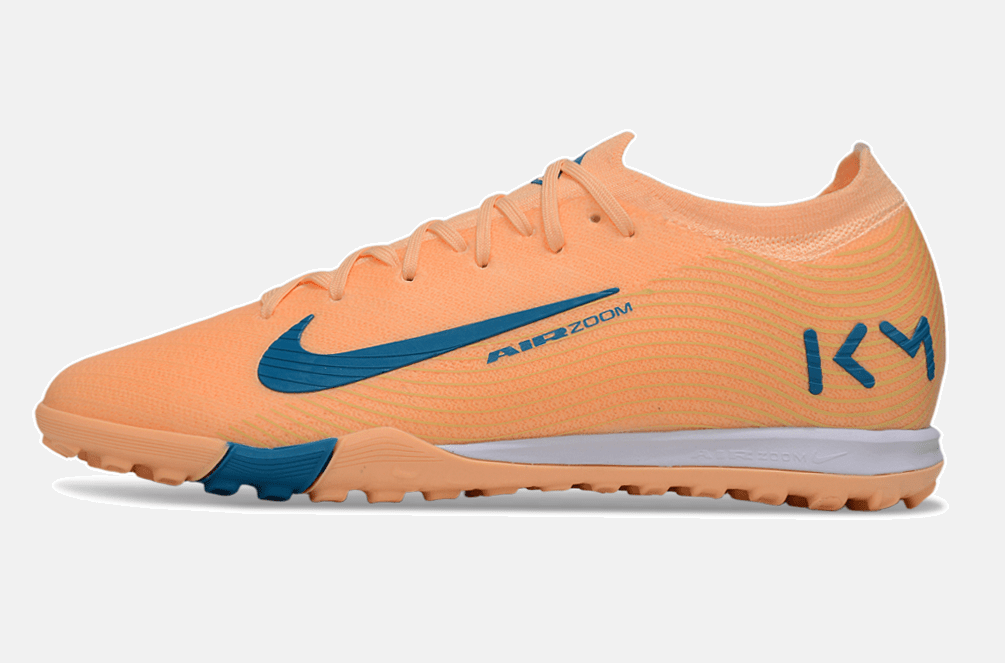 Chuteira Society Nike Air Zoom Mercurial Vapor 16 Killian Mbappe Elite TF - Laranja e Azul - MAGNUM SPORT*