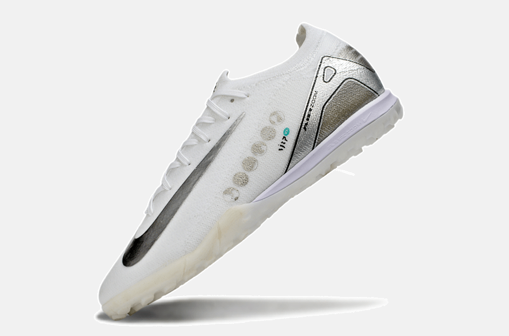 Chuteira Society Nike Air Zoom Mercurial Vapor 16 Vini JR Elite TF - Branca e Cinza - MAGNUM SPORT*