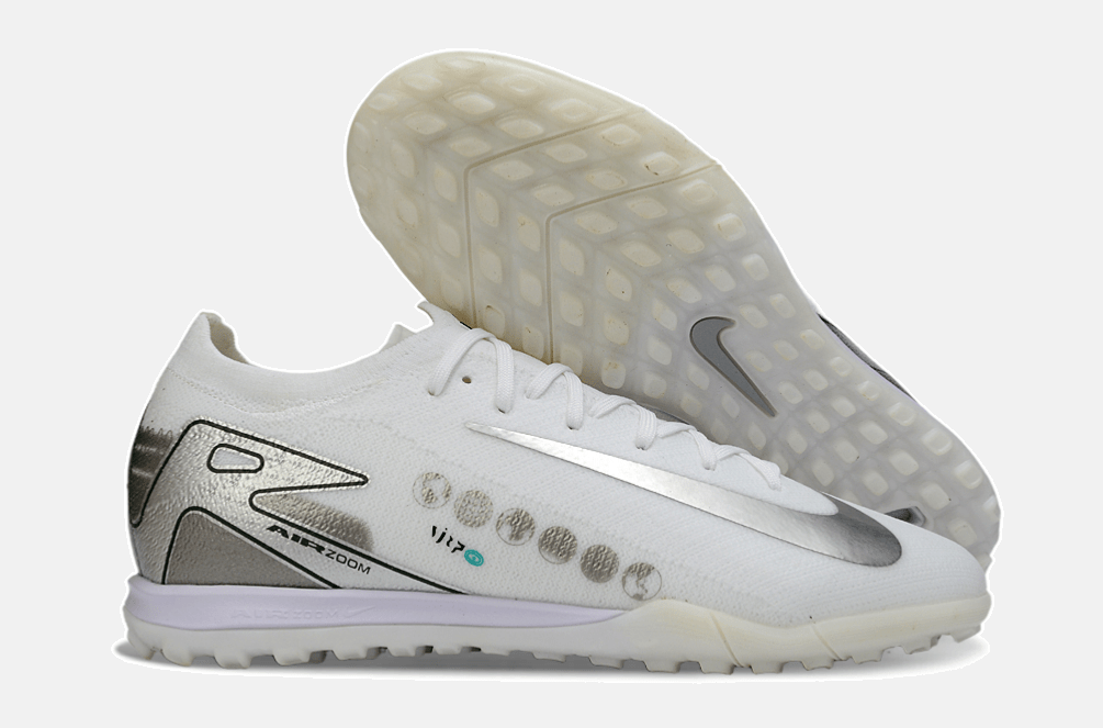 Chuteira Society Nike Air Zoom Mercurial Vapor 16 Vini JR Elite TF - Branca e Cinza - MAGNUM SPORT*