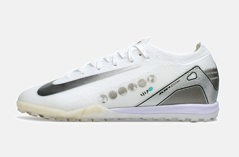 Chuteira Society Nike Air Zoom Mercurial Vapor 16 Vini JR Elite TF - Branca e Cinza - MAGNUM SPORT*