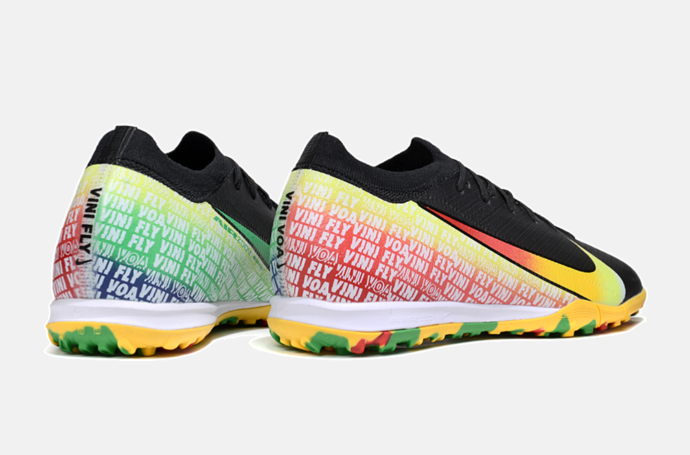 Chuteira Society Nike Air Zoom Mercurial Vapor 16 Vini Jr Elite TF - Preta, Verde e Amarela - MAGNUM SPORT*
