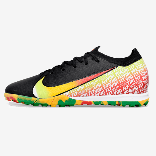 Chuteira Society Nike Air Zoom Mercurial Vapor 16 Vini Jr Elite TF - Preta, Verde e Amarela - MAGNUM SPORT*