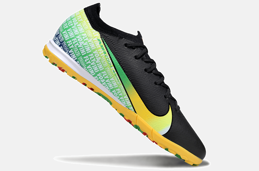 Chuteira Society Nike Air Zoom Mercurial Vapor 16 Vini Jr Elite TF - Preta, Verde e Amarela - MAGNUM SPORT*