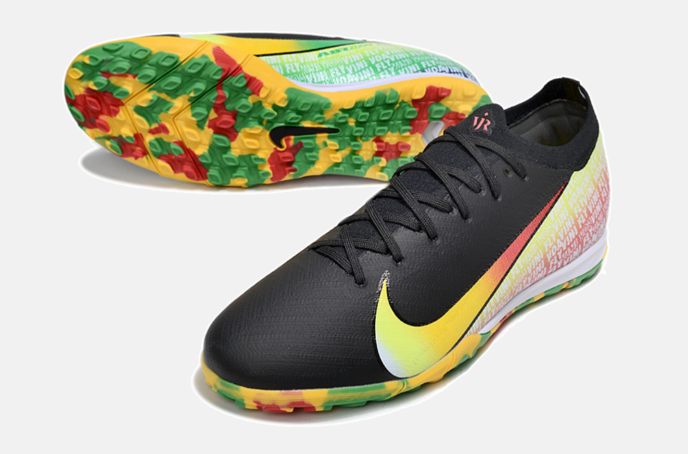 Chuteira Society Nike Air Zoom Mercurial Vapor 16 Vini Jr Elite TF - Preta, Verde e Amarela - MAGNUM SPORT*