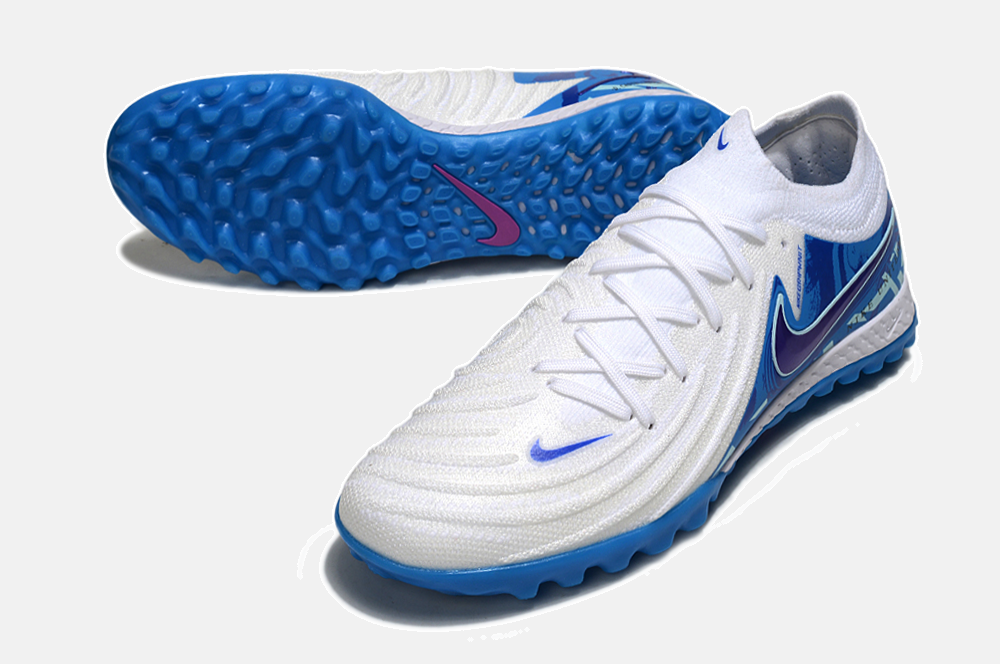 Chuteira Society Nike Phantom GX II TF - Branca e Azul - detalhe