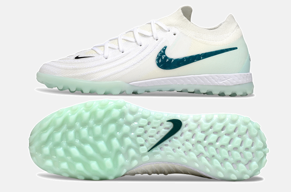 Chuteira Society Nike Phantom GX II TF - Branca e Verde